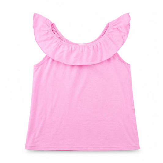 H&M Girls Pink  Polyester Basic Tank Size 9-10 Years Off the Shoulder  - Florescent Pink