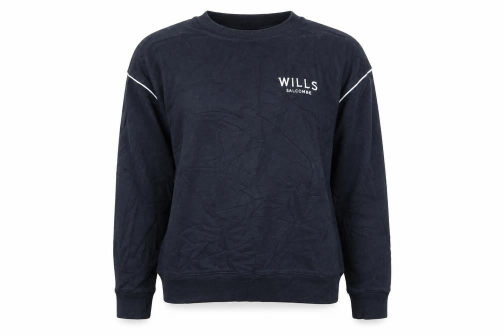 Jack Wills Womens Blue  Cotton Pullover Sweatshirt Size 8   - Wills Salcombe