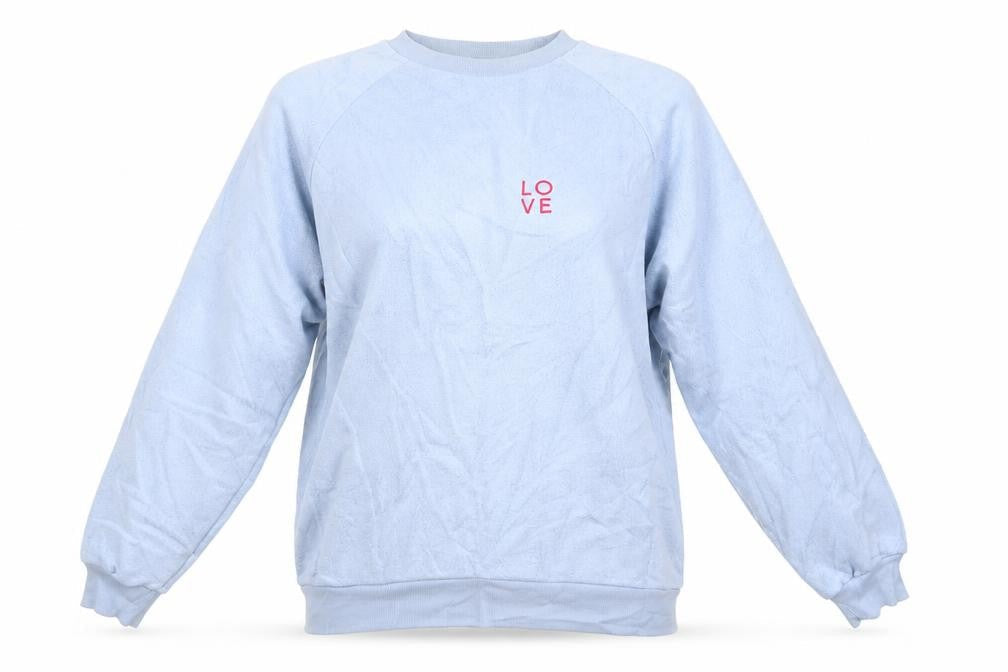 Topshop Womens Blue  Polyester Pullover Sweatshirt Size 6   - Love Pale Blue