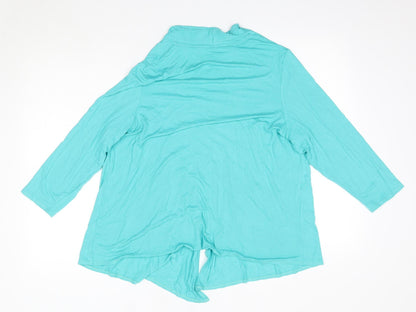 Preloved M&S Womens Green V-Neck  Polyester Cardigan Jumper Size 20 - Back