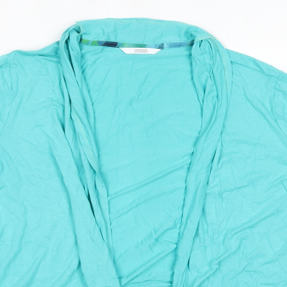 M&S Womens Green V-Neck  Polyester Cardigan Jumper Size 20