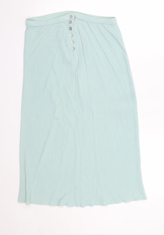 Preworn Womens Blue  Viscose A-Line Skirt Size 30 in