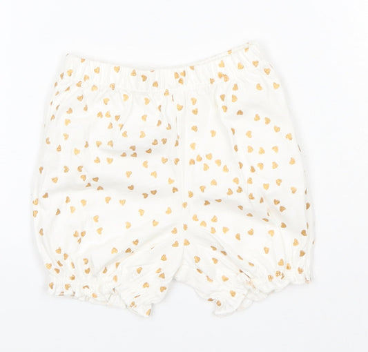 George Baby White  100% Cotton Cropped Trousers Size 3-6 Months