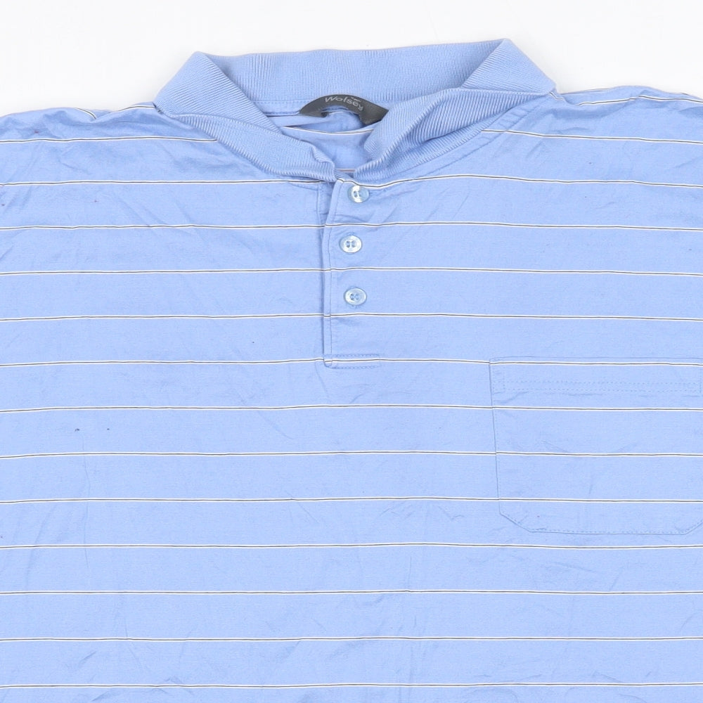 Wolsey Mens Blue  100% Cotton  Polo Size L Collared