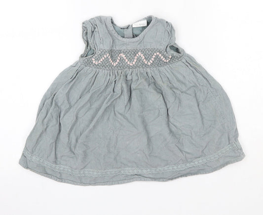 NEXT Baby Grey  100% Cotton A-Line  Size 6-9 Months  Round Neck