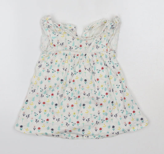 Mini Club Baby Multicoloured Floral 100% Cotton Basic Blouse Size 3-6 Months Round Neck