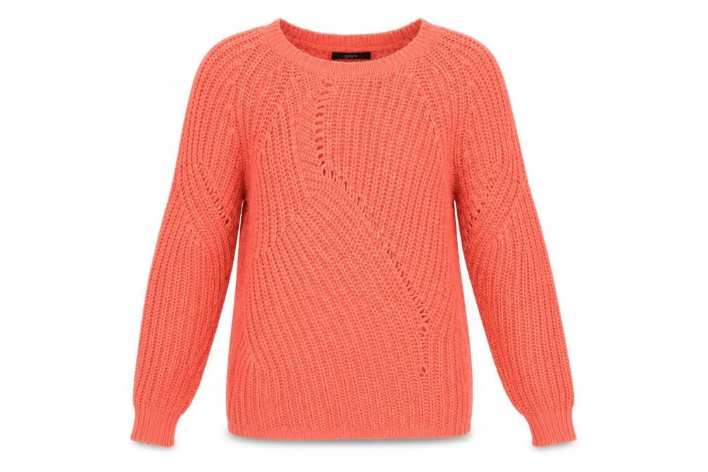 George Womens Orange Round Neck  Cotton Pullover Jumper Size 8