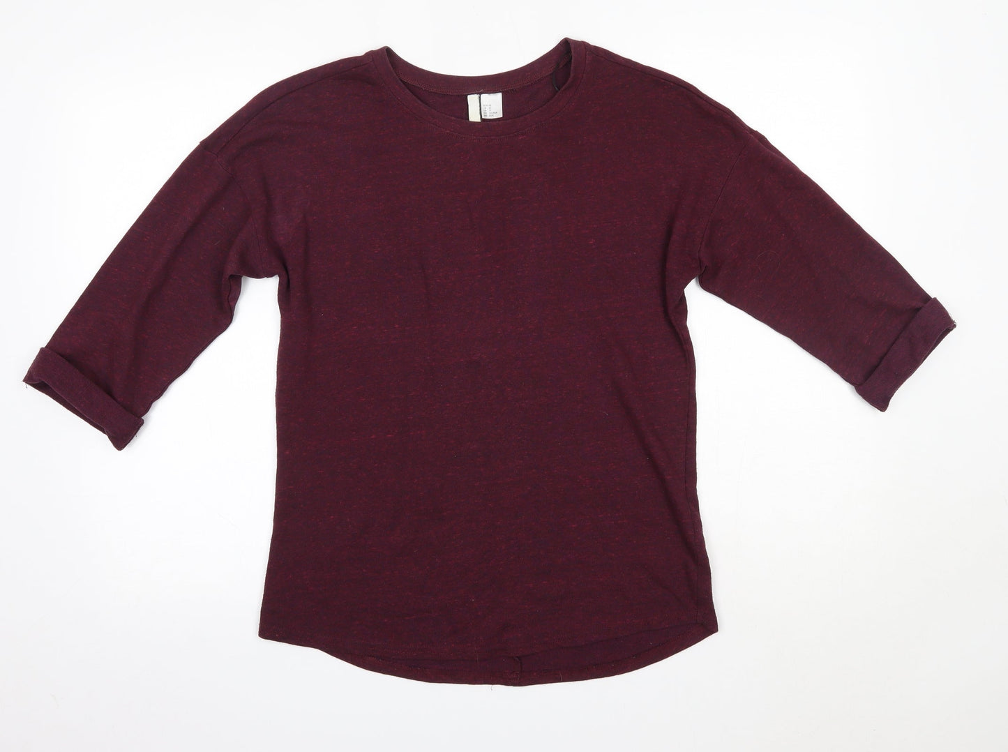 H&M Womens Purple  Polyester Basic Blouse Size XS Round Neck