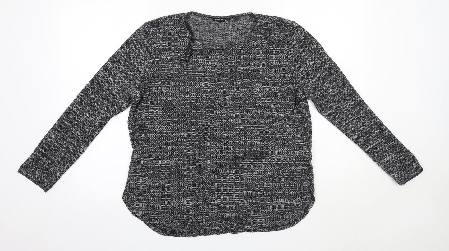 New Look Womens Grey Round Neck  Polyester Pullover Jumper Size 14