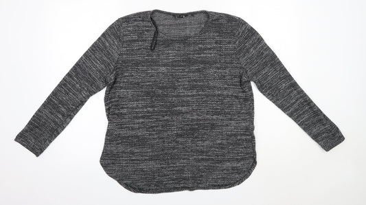 New Look Womens Grey Round Neck  Polyester Pullover Jumper Size 14