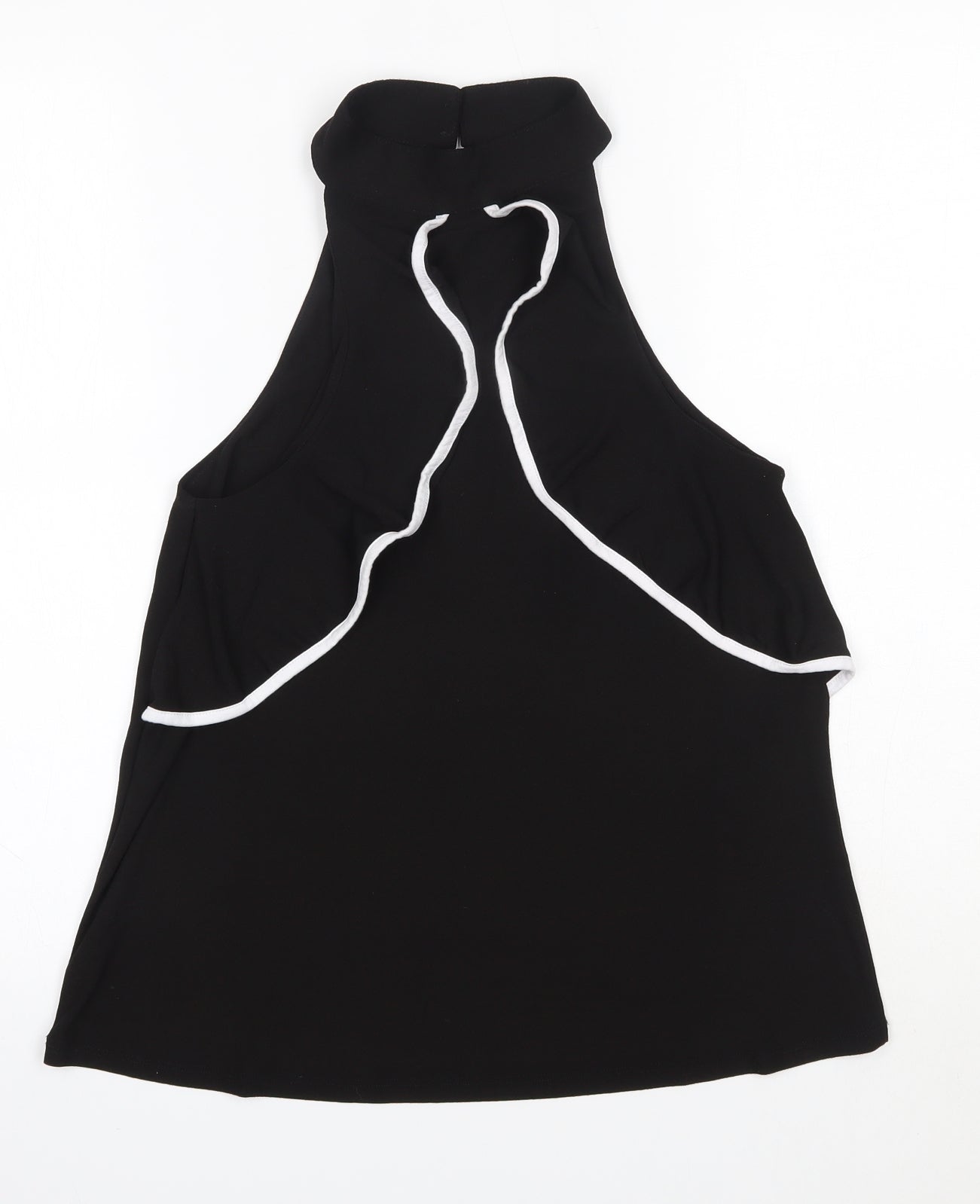 New Look Womens Black  Polyester Basic Blouse Size 8 High Neck