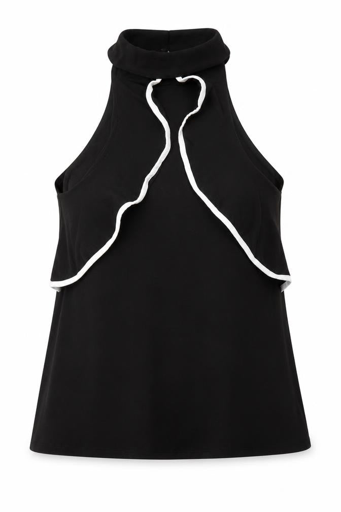 New Look Womens Black  Polyester Basic Blouse Size 8 High Neck
