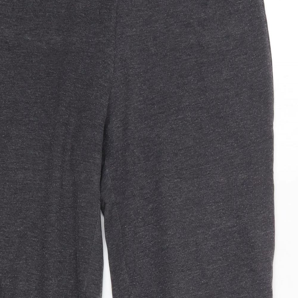 M&S Womens Grey  Cotton Dress Pants Trousers Size 10 L26 in Regular  - Short