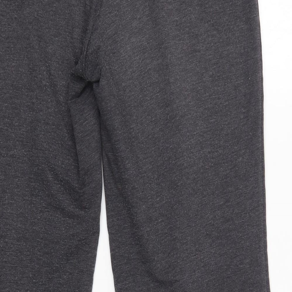 M&S Womens Grey  Cotton Dress Pants Trousers Size 10 L26 in Regular  - Short