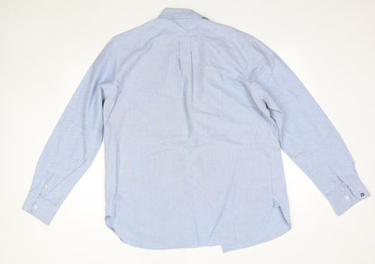 Jack Doyle Mens Blue  Cotton  Button-Up Size L Collared