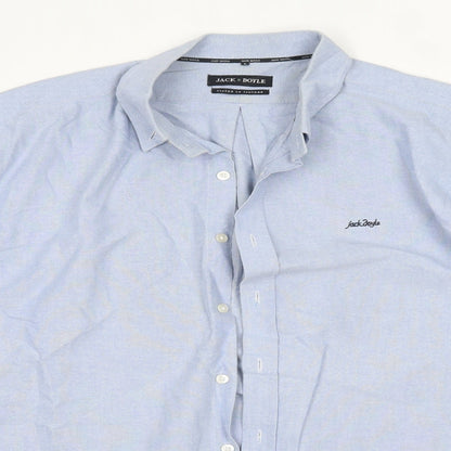 Jack Doyle Mens Blue  Cotton  Button-Up Size L Collared