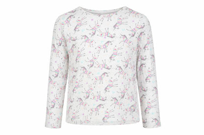 F&F Girls Multicoloured Animal Print Cotton  Pyjama Top Size 9-10 Years   - UNICORN