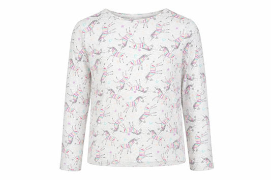 F&F Girls Multicoloured Animal Print Cotton  Pyjama Top Size 9-10 Years   - UNICORN