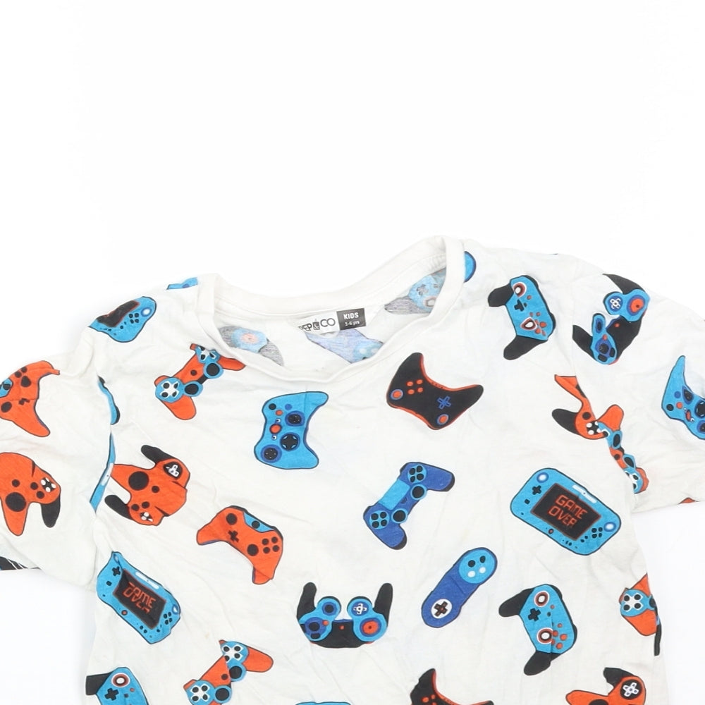 PRP&CO Boys Multicoloured  Cotton Basic T-Shirt Size 5-6 Years Round Neck  - CONTROLLER