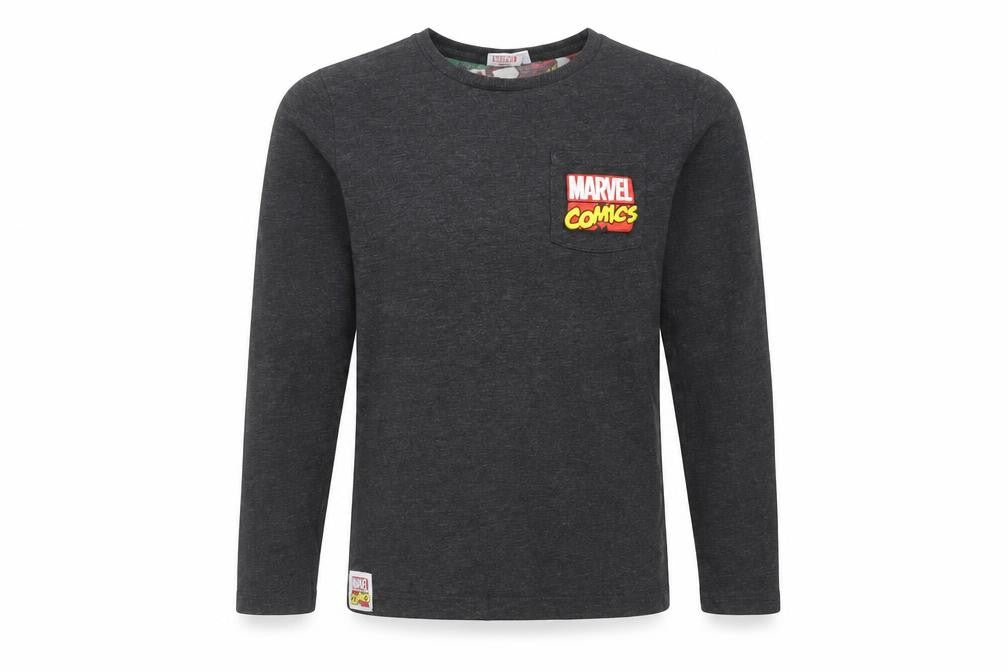 Marvel Comics Boys Grey  Cotton Basic T-Shirt Size 9-10 Years Crew Neck  - MARVEL COMICS