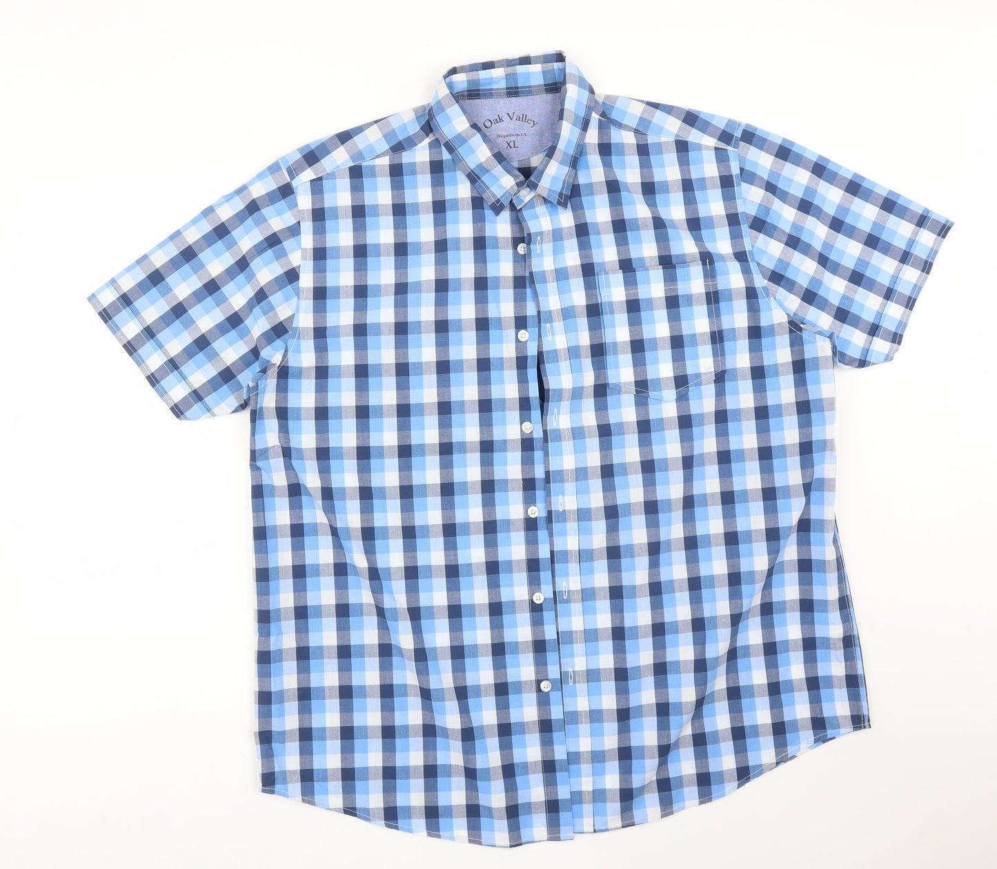JACK VALLEY Mens Multicoloured Check Polyester  Button-Up Size XL Collared