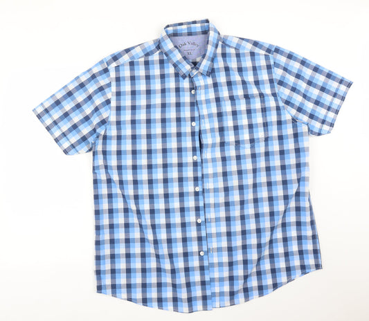 JACK VALLEY Mens Multicoloured Check Polyester  Button-Up Size XL Collared