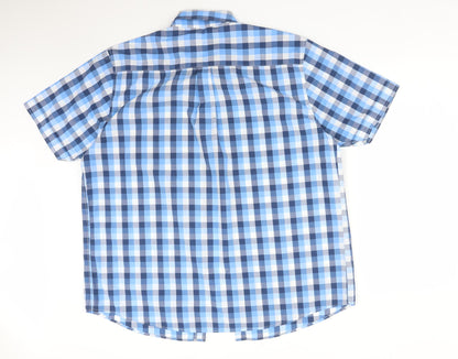 JACK VALLEY Mens Multicoloured Check Polyester  Button-Up Size XL Collared