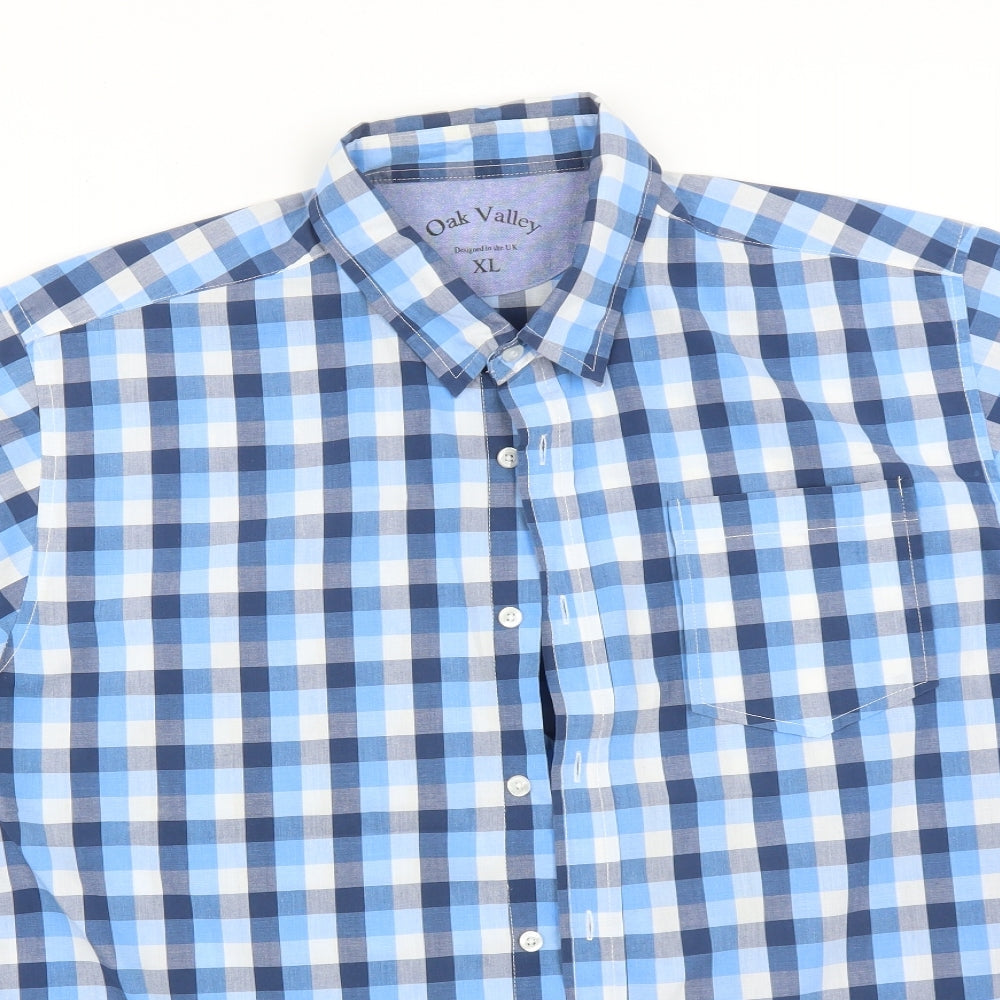 JACK VALLEY Mens Multicoloured Check Polyester  Button-Up Size XL Collared