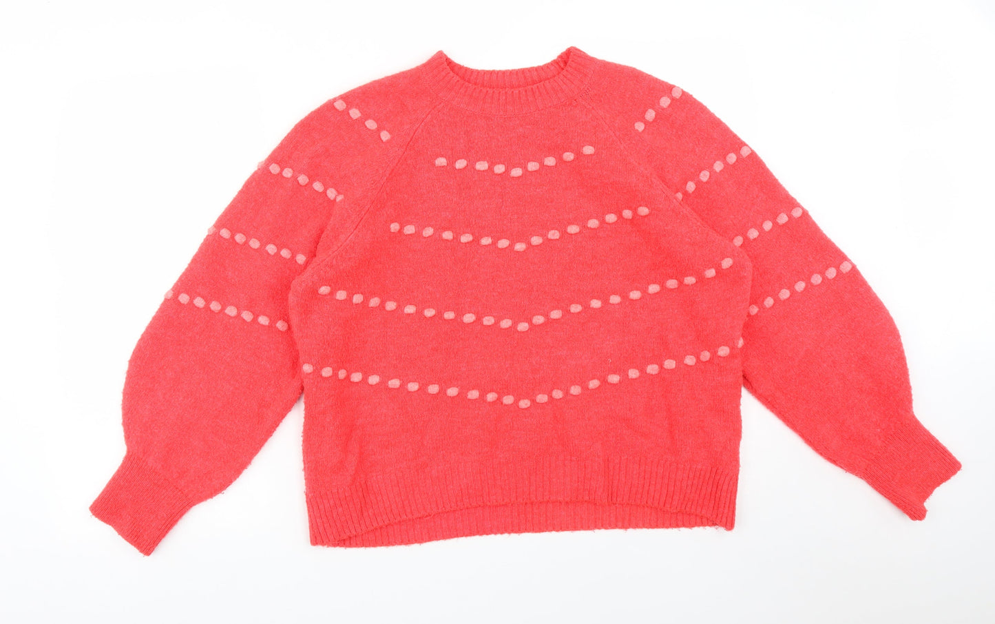 NEXT Womens Pink Striped Acrylic Pullover Sweatshirt Size 14