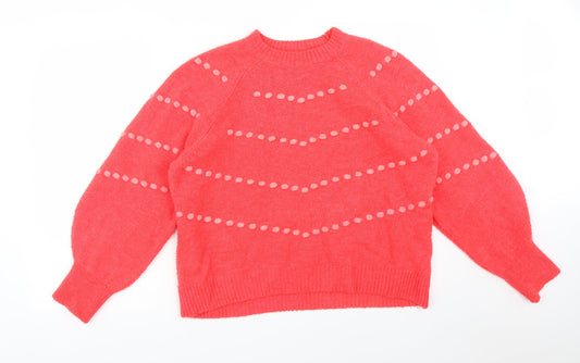 NEXT Womens Pink Striped Acrylic Pullover Sweatshirt Size 14