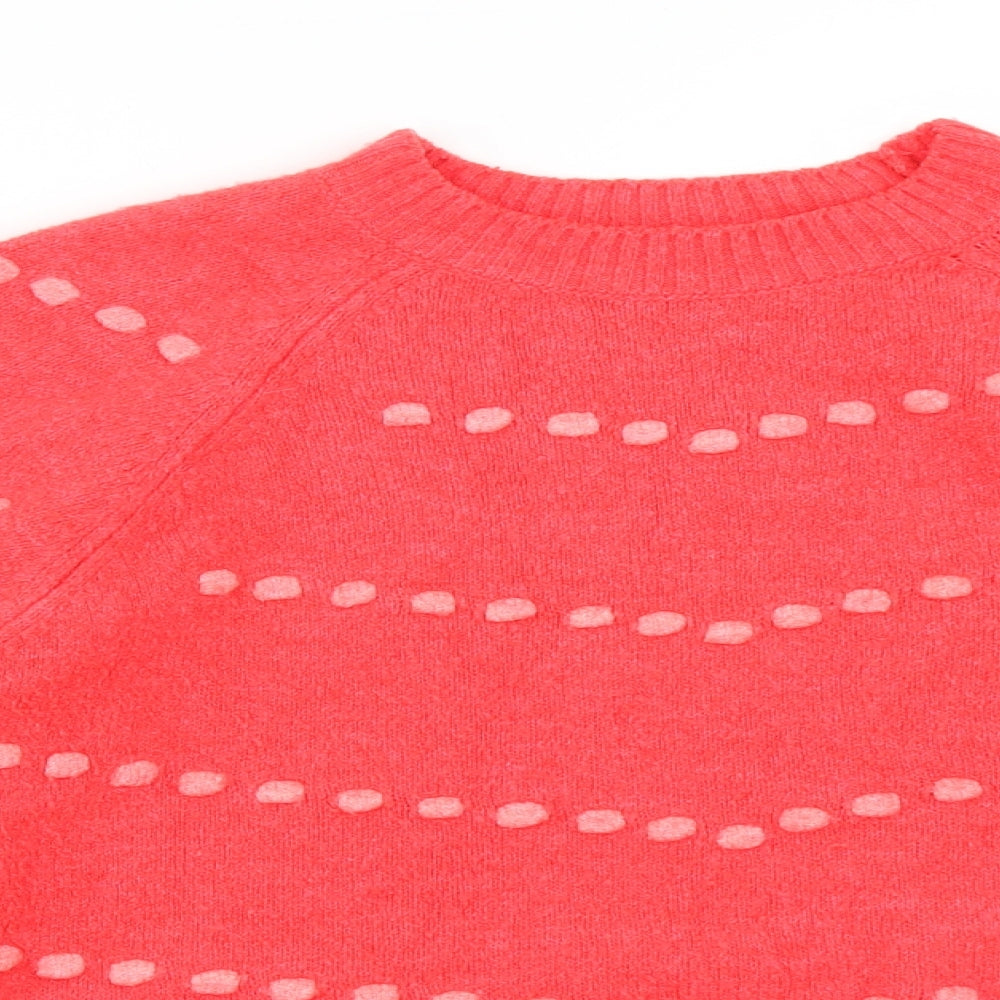 NEXT Womens Pink Striped Acrylic Pullover Sweatshirt Size 14