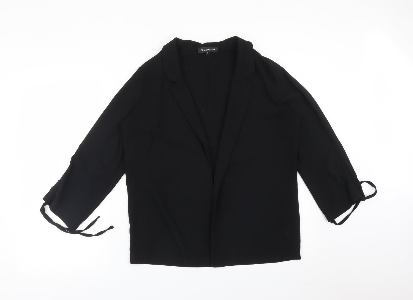 CAMEO ROSE Womens Black  Polyester Jacket Blazer Size 12