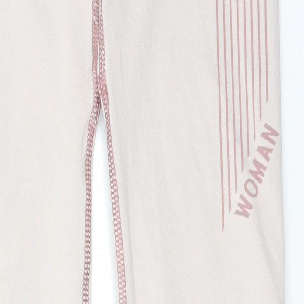 Boohoo Womens Pink Striped Polyester  Leggings Size M L29 in