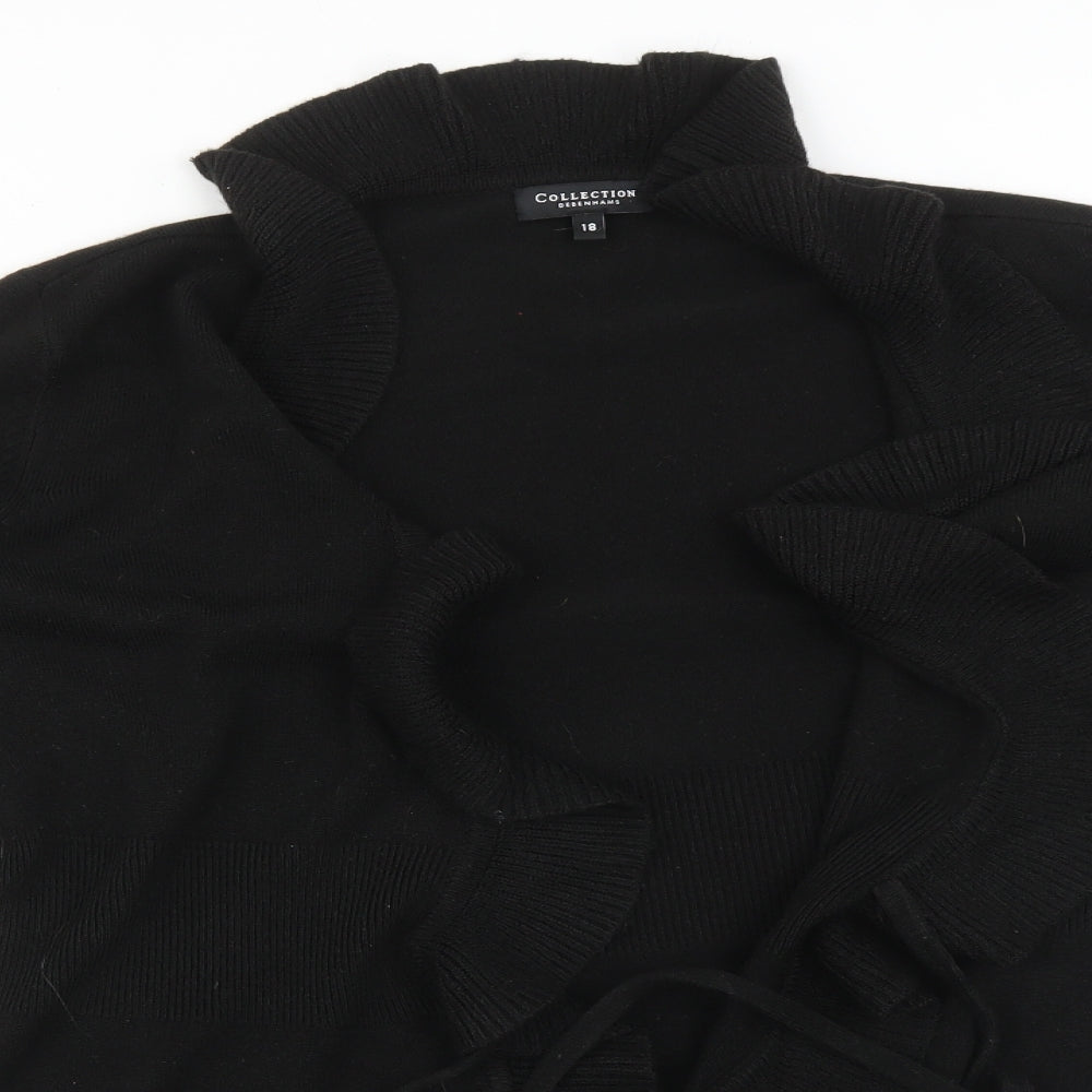 Debenhams Womens Black   Acrylic Cardigan Jumper Size 18