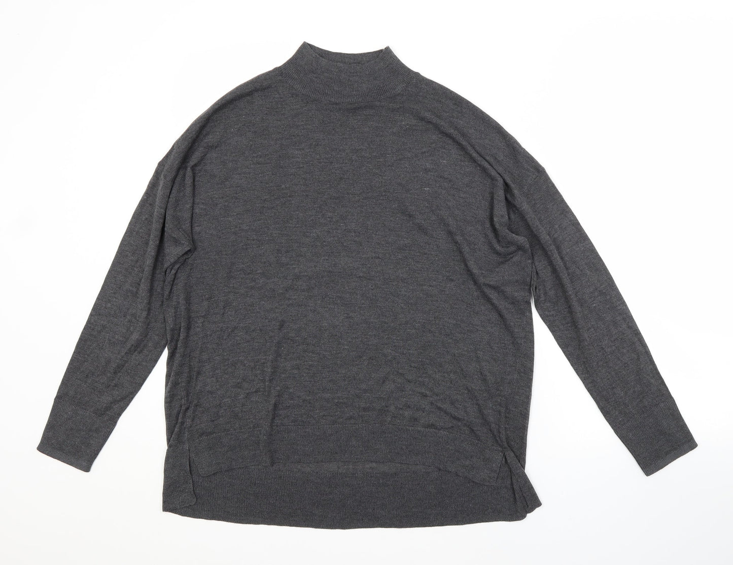 Dorothy Perkins Womens Grey Crew Neck  Viscose Pullover Jumper Size 14