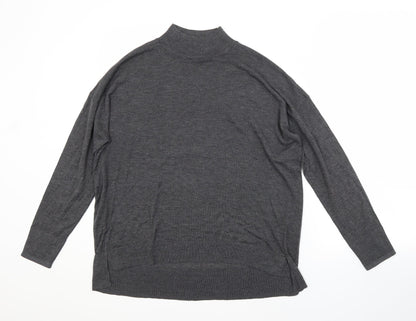 Dorothy Perkins Womens Grey Crew Neck  Viscose Pullover Jumper Size 14