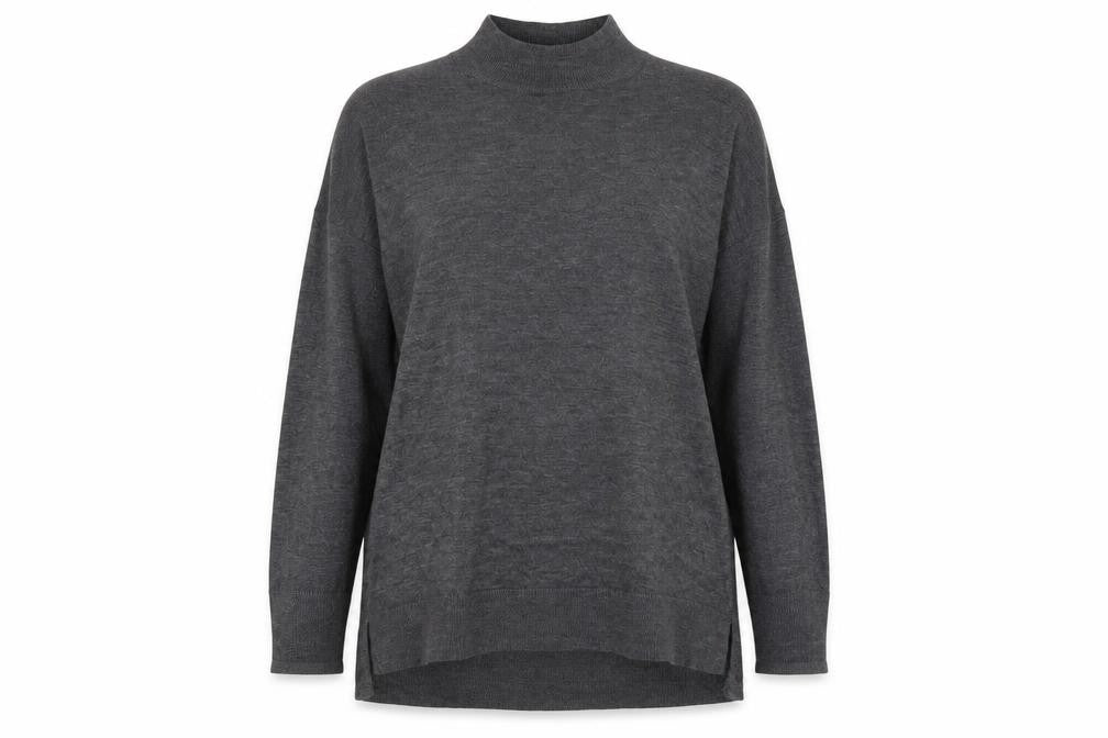 Dorothy Perkins Womens Grey Crew Neck  Viscose Pullover Jumper Size 14