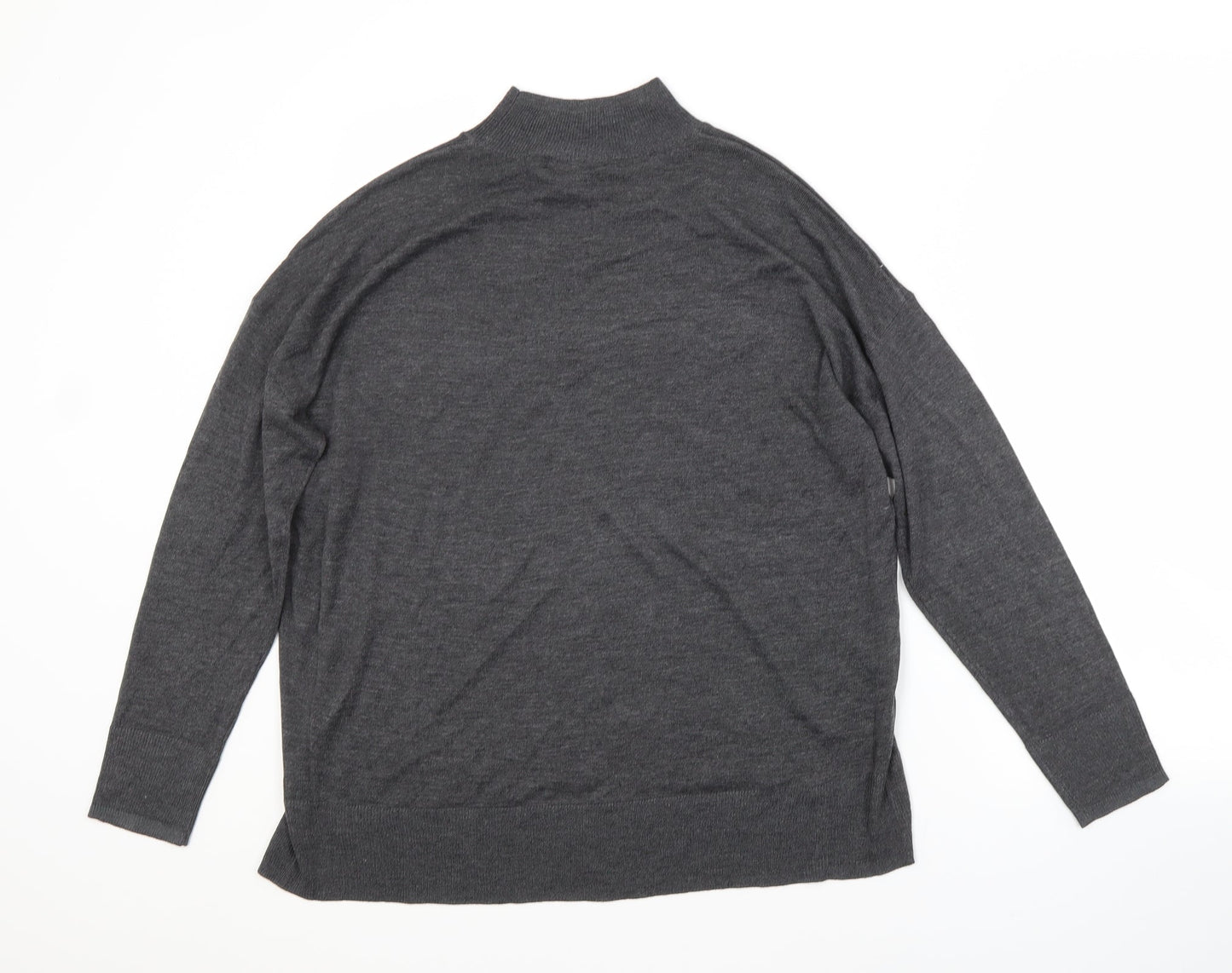 Dorothy Perkins Womens Grey Crew Neck  Viscose Pullover Jumper Size 14