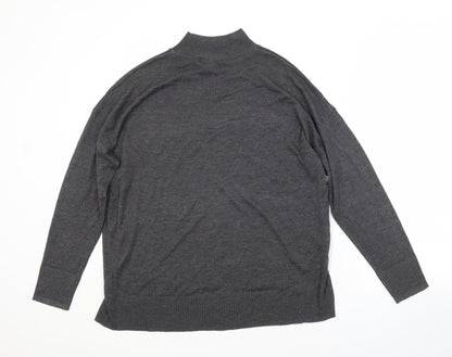 Dorothy Perkins Womens Grey Crew Neck  Viscose Pullover Jumper Size 14