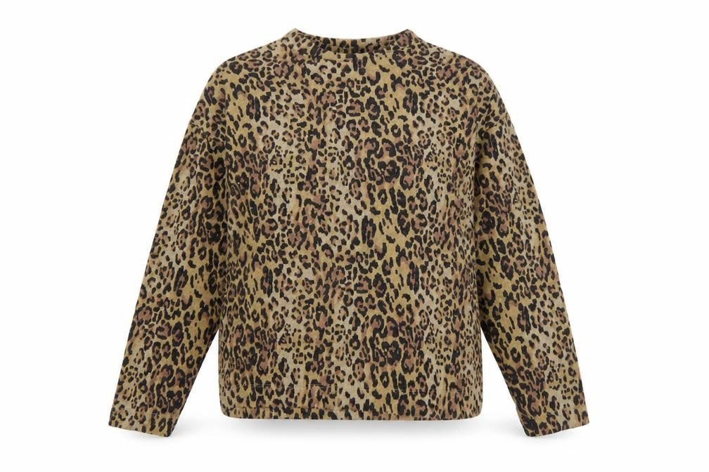 Marks & Spencer Womens Brown Crew Neck Animal Print Polyester Pullover Jumper Size 14