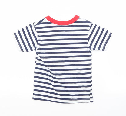Preloved Preworn Boys Multicoloured Striped  Basic T-Shirt  Crew Neck - Back