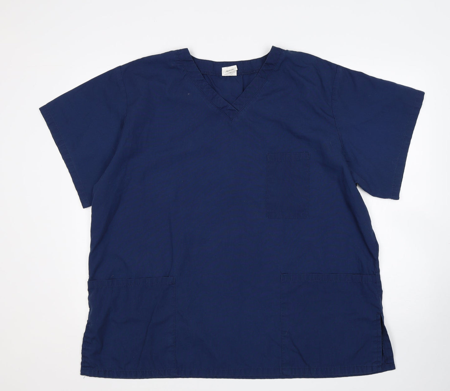 Alexandra Womens Blue  Polyester Basic T-Shirt Size XL V-Neck