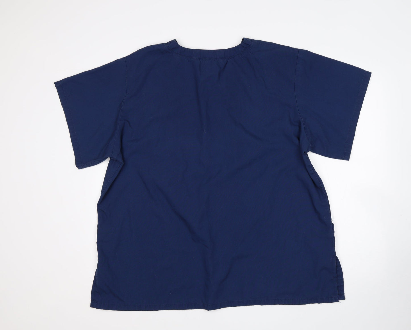 Alexandra Womens Blue  Polyester Basic T-Shirt Size XL V-Neck