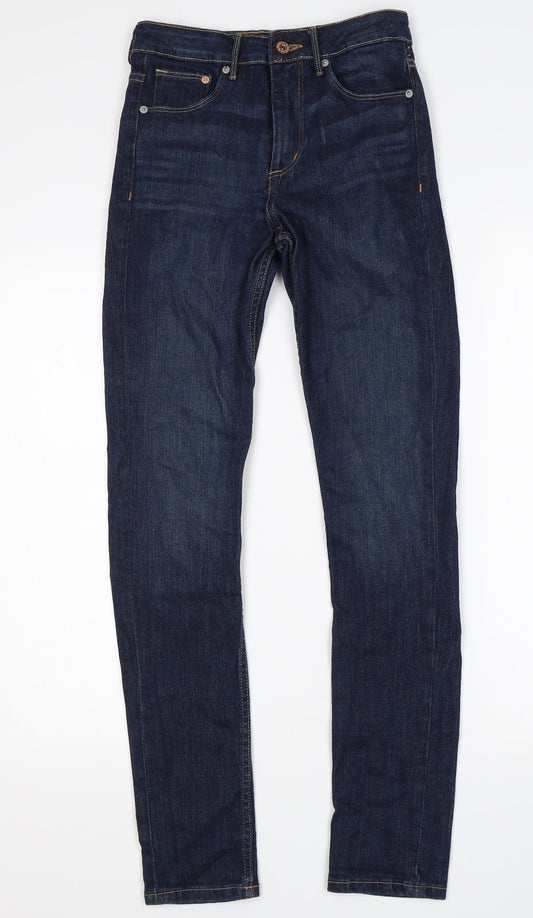 H&M Womens Blue  Cotton Skinny Jeans Size 26 in L30 in Regular