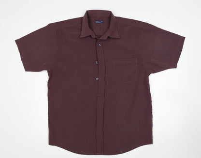 Matalan Mens Purple  Polyester  Button-Up Size M Collared
