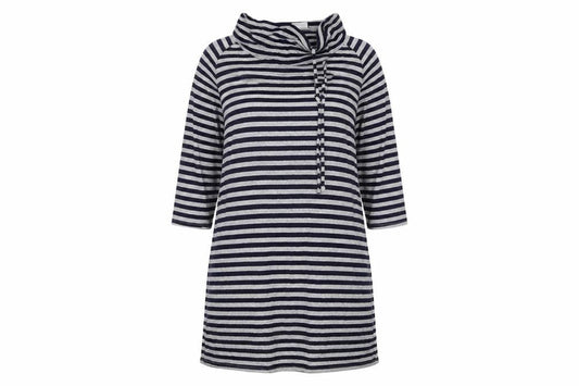 Roman Womens Multicoloured Striped Viscose T-Shirt Dress  Size L  Boat Neck