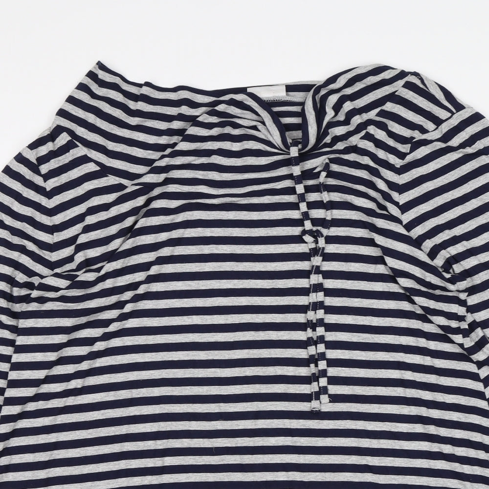 Roman Womens Multicoloured Striped Viscose T-Shirt Dress  Size L  Boat Neck