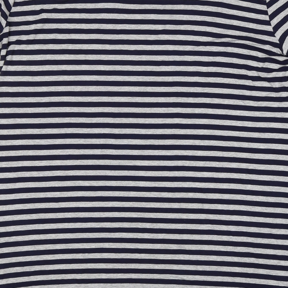 Roman Womens Multicoloured Striped Viscose T-Shirt Dress  Size L  Boat Neck