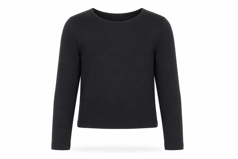 Primark Girls Black  Polyester Basic T-Shirt Size 8-9 Years Round Neck