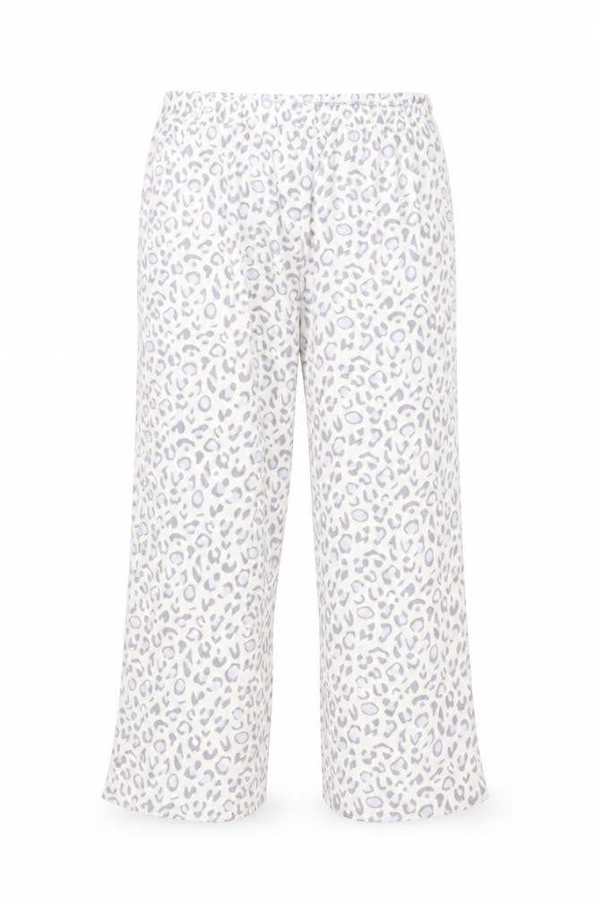 F&F Womens White Animal Print Polyester Sweatpants Trousers Size 12 L24 in Regular